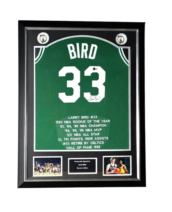 Boston Celtics - Larry Bird - Custom Jersey - Premium Frame
