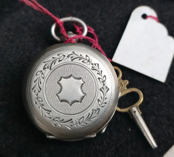 Reloj de bolsillo antiguo - pocket watch plata maciza solid silver - 1900-1949