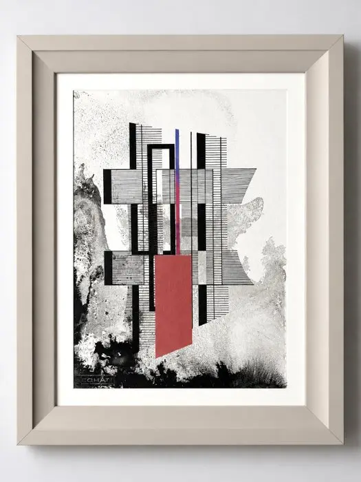 Eugène Eechaut (1928-2019) - Abstract ink composition - framed