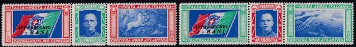 Italy Kingdom 1933 - Airmail Balbo Triptychs I-RANI...
