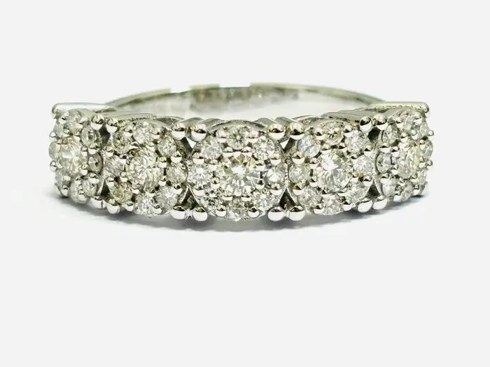 Ring - 18 kt. White gold - 1.25ct. tw. Diamond (Natural) - Made in Italy