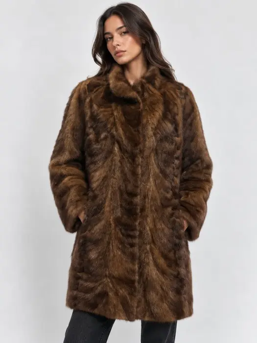 Luxury Vintage Brown Fur Mink, Artisan Furrier - Fur coat - Vintage