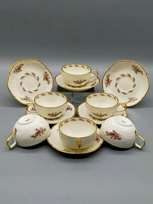 Dinner set - Rosenthal Sanssouci Suppentassen Set Porzellan Rose - Porcelain