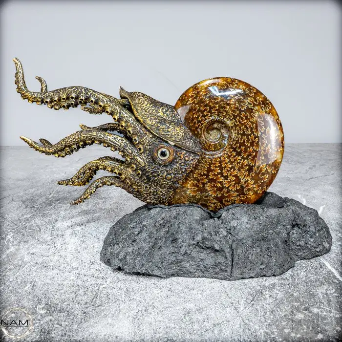Natural ammonite paired with masterful. Art- 1201.01 g