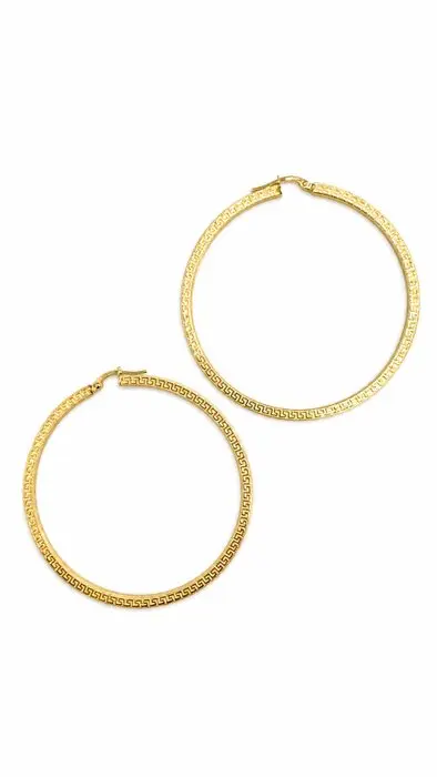 Earrings - 18 kt. Yellow gold - Or. with Greek letters 3.3/3.4 gr