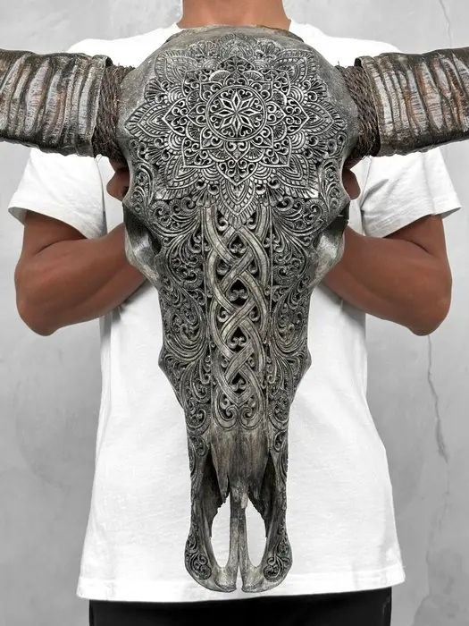 NO RESERVE PRICE - C- Authentic Large Grey Carved Water...