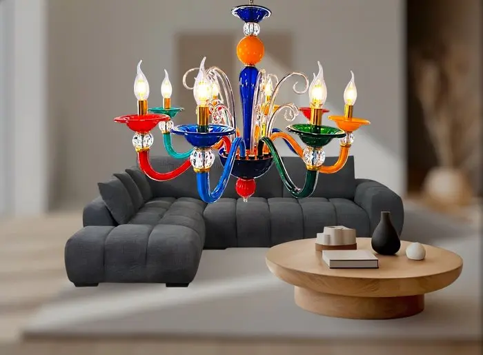 SLC Illumina - MG - Chandelier - Crystal - Kolors Chandelier 8 Lights