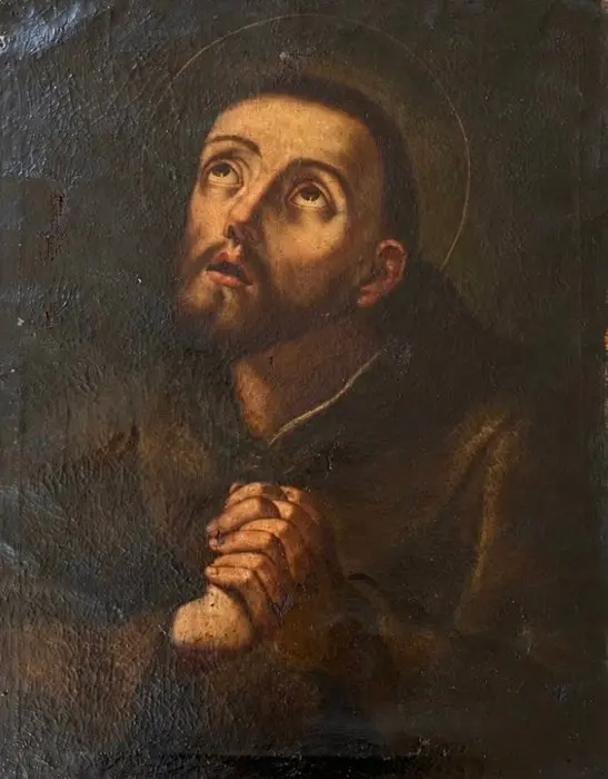 Guido Reni (1575–1642), seguace di - San Francisco de Asís en oración