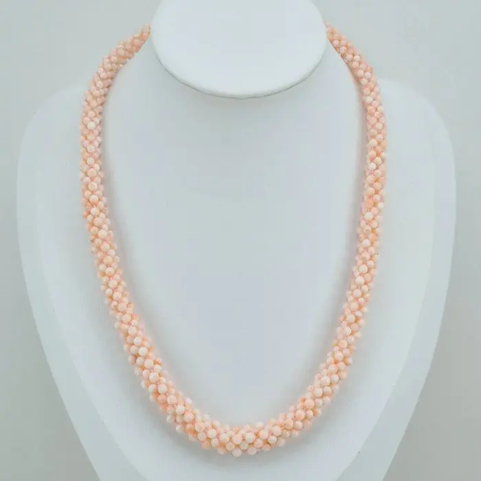 Silver, Gold-plated Necklace - PINK CORAL