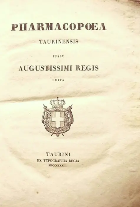 Anonimo. - Pharmacopoea Taurinensis - 1833