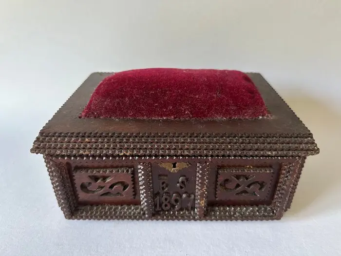 Box - Wood - Tramp Art Chest