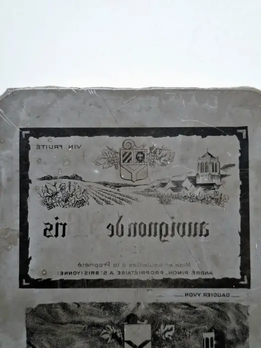 Printing blocks - Saint-Bris Sauvignon - antique lithographic printing stone