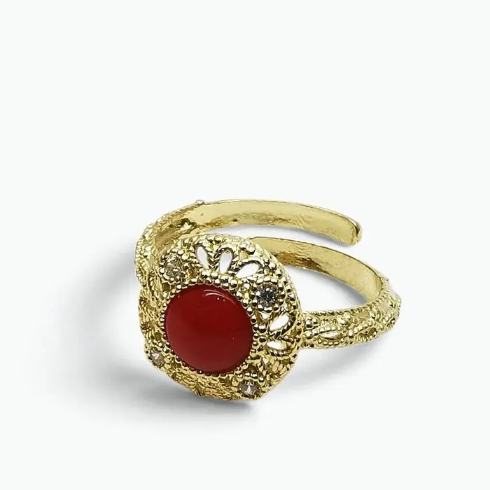 Coral - Sterling Silver 925 - Ring - Italian craftsmanship