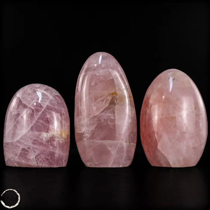 Rose Quartz Set – three hand-polished free-form shapes...