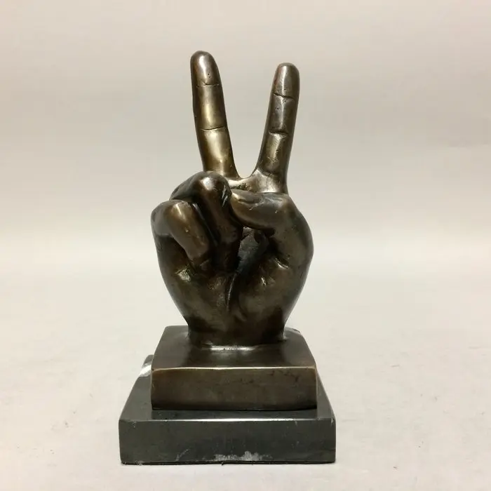 Sculpture, PEACE - VREDE - 19 cm - Bronze