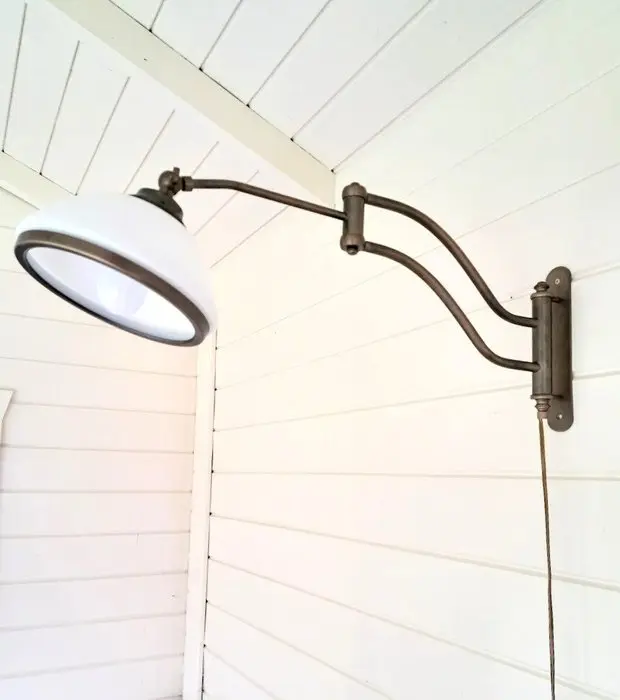 Verstelbare Muurlamp - Wall lamp - brass, opaline glass
