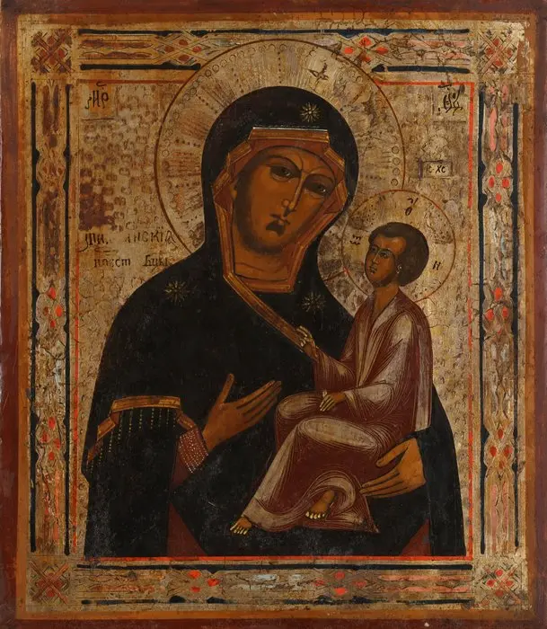 Icon - Our Lady of Smolensk (Smolenskaya) - Wood