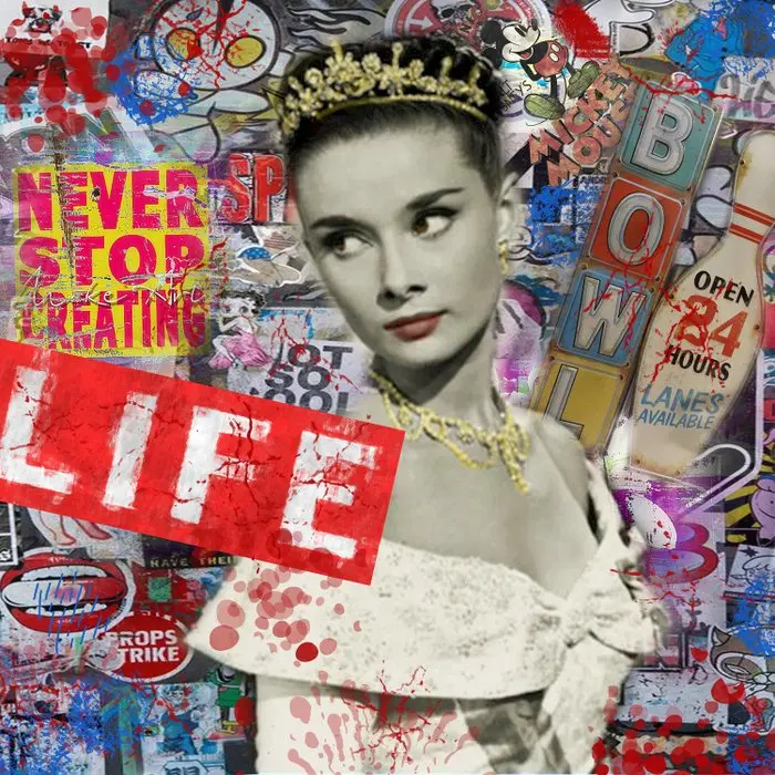 Original Luc Best - "Audrey Hepburn - Never stop creating life"
