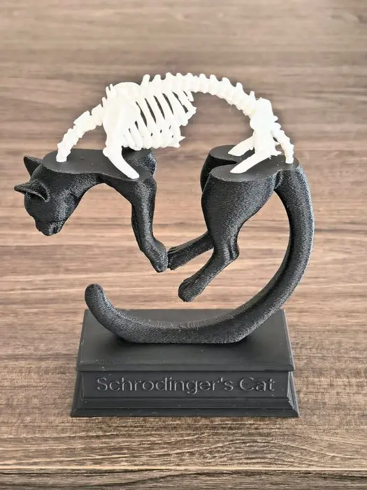 Sculpture, Schrodinger's Cat - 16 cm - Resin, Plastic