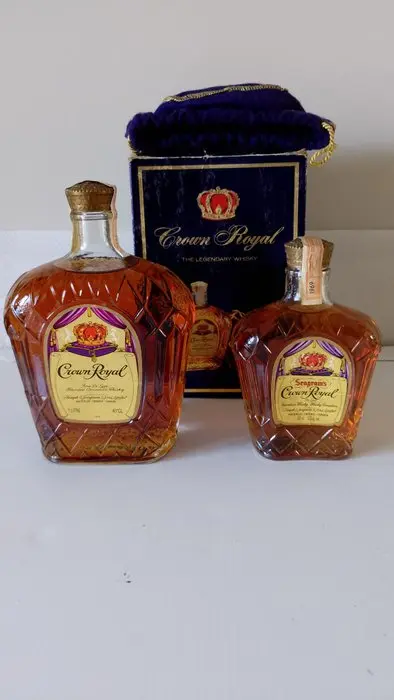 Crown Royal 1969 & 1974 - Fine de Luxe - 1 Litre, 378ml - 2 bottiglie