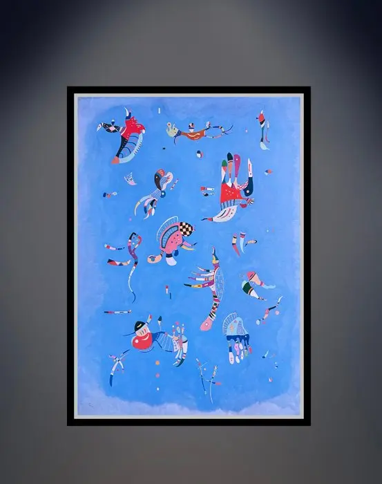 Wassily Kandinsky (1866-1944) - "Sky Blue, 1940". Gesigneerd in de plaat.