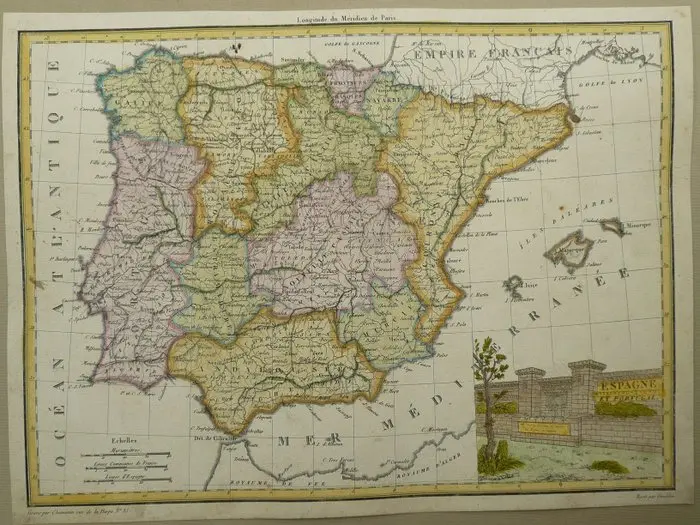 Spain - Portugal; P. Lapie - Espagne et Portugal - 1809