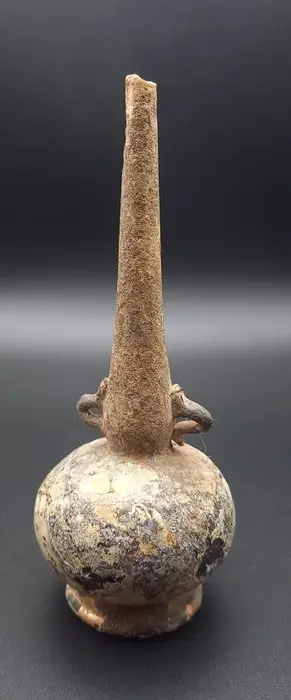 Late Roman/Early Byzantine Bulbous perfume bottle with a tall