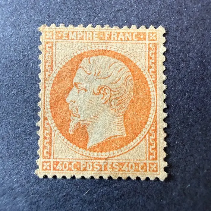 France - Yvert 23 "Napoléon 40c orange" mint (*) . Estimated value: 3000 euros.