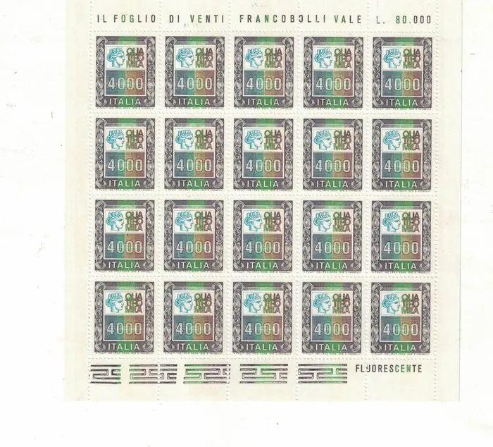 Italian Republic - 1978 high-denomination miniature sheet