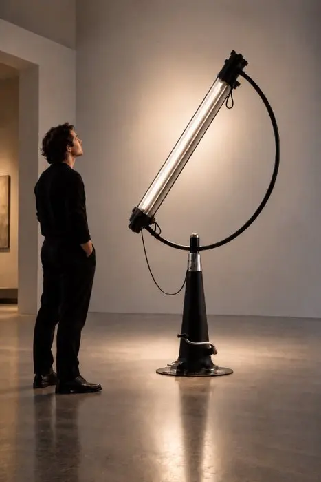 Stunning - Lamp - New Moon - Glass, Aluminium, Steel, Leather - XXL Artwork