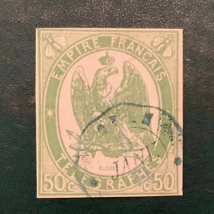France 1868 - Telegraaf: 50 Cent Adelaar - Yvert 2