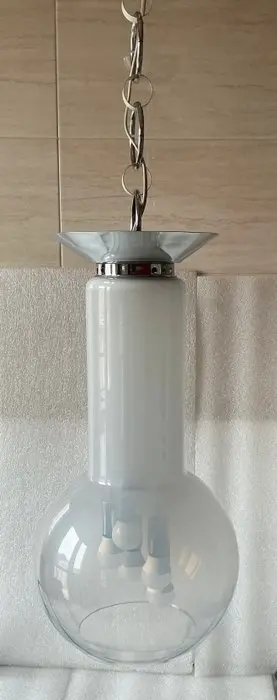 Nello stile di Mazzega - Hanging lamp - Milk glass