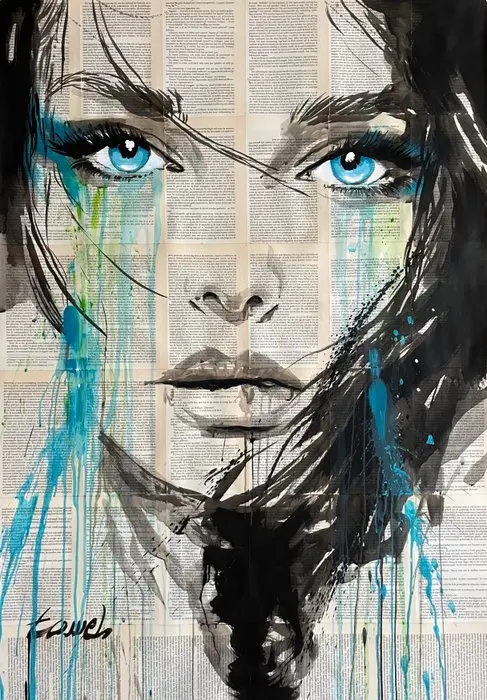 TOMEH 1988 - “Azalea” – XL Original Painting – Ink and...