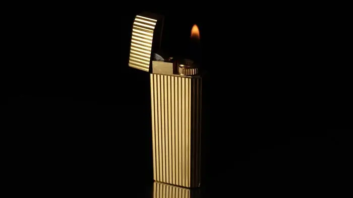 Cartier - Pentagon Godron Pattern Vintage gas Lighter...