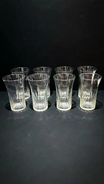 Val Saint Lambert - Drinking glass (8) - Mery Esneux - faceted crystal