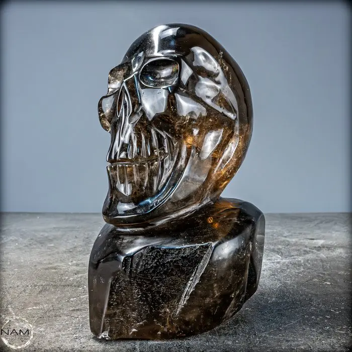 Rare Natural Transparent Smoky Quartz Crystal Skull- 2567.76 g