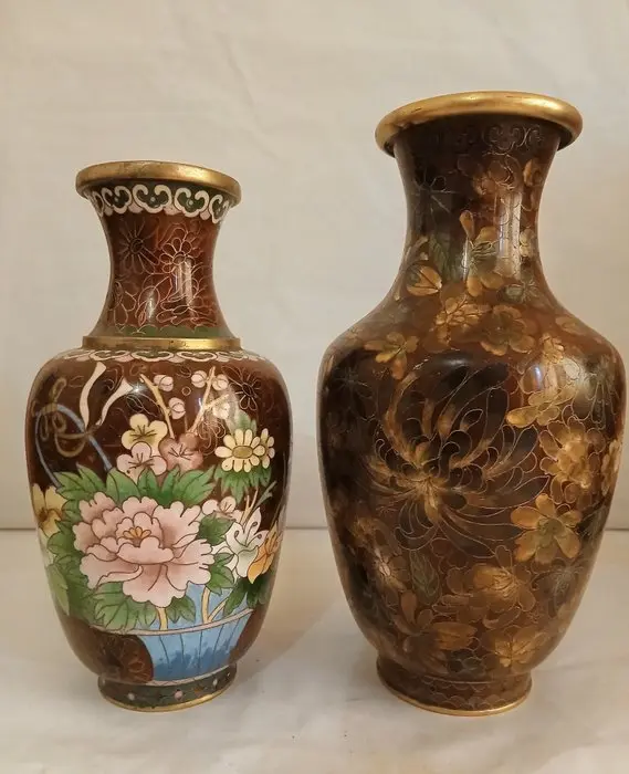 Vase - Brass copper enamel - Japan - Cloisonné 1920-1930