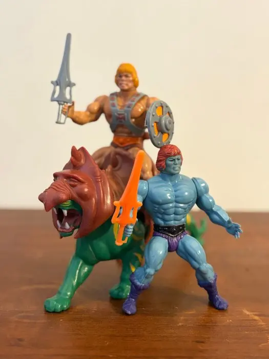 Mattel - Action figure He-Man e Battle Cat + Faker - 1980-1990 - U.S.