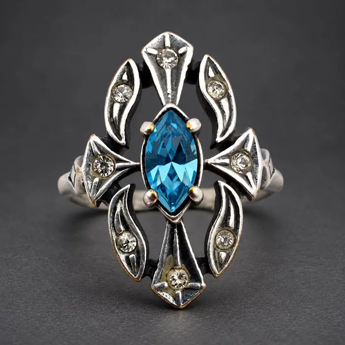 Silver - Ring - Art Deco Revival