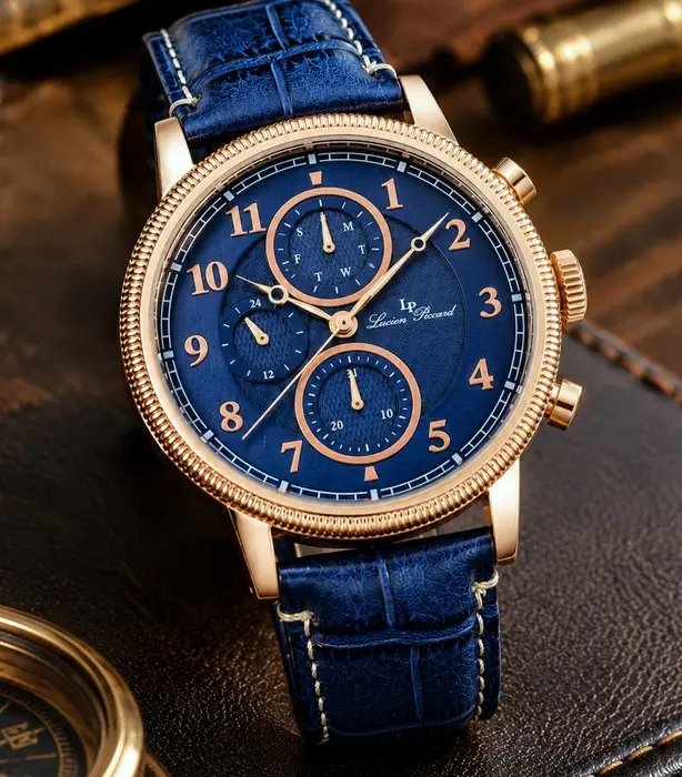 Lucien Piccard - Multifunction - Day - Date - Gold - Rare...