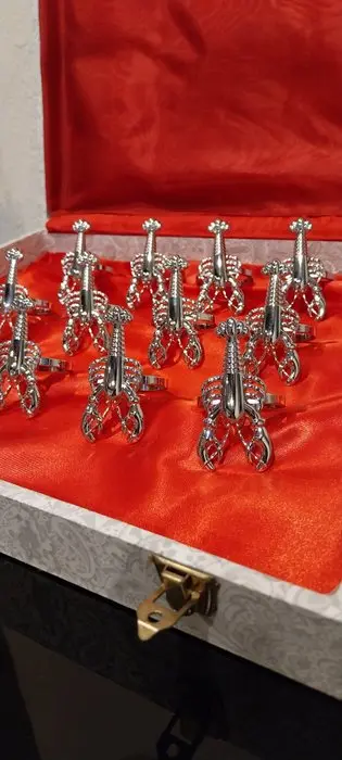 Napkin ring (12) - Metal - Lobsters