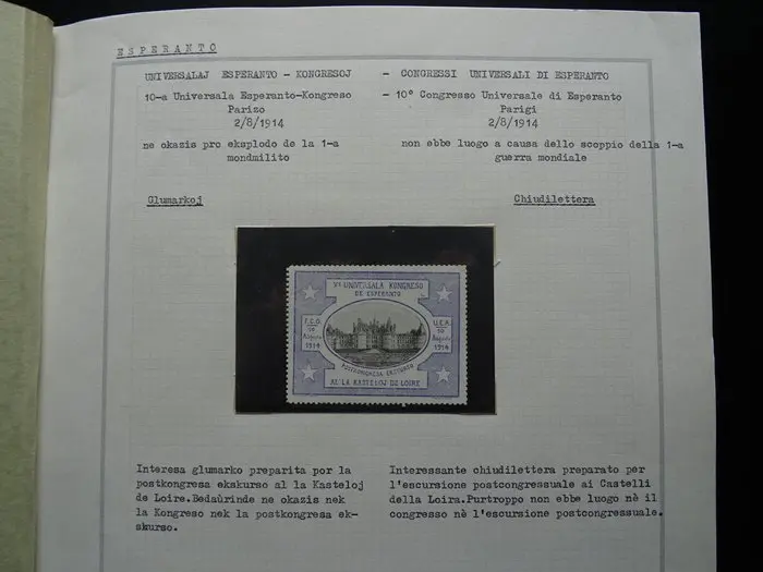 World 1914 - Esperanto in Philately Mounted on Album...