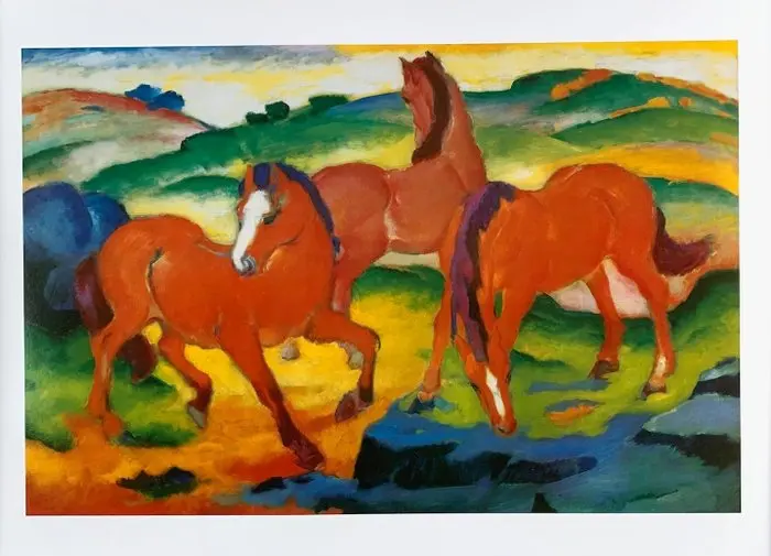 Franz Marc (1880-1916) - (after) - Red horses 1911...