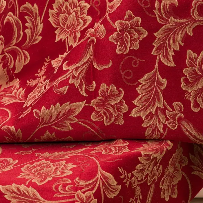 BA127 - Rare Italian Jacquard Damask Fabric – Red and...