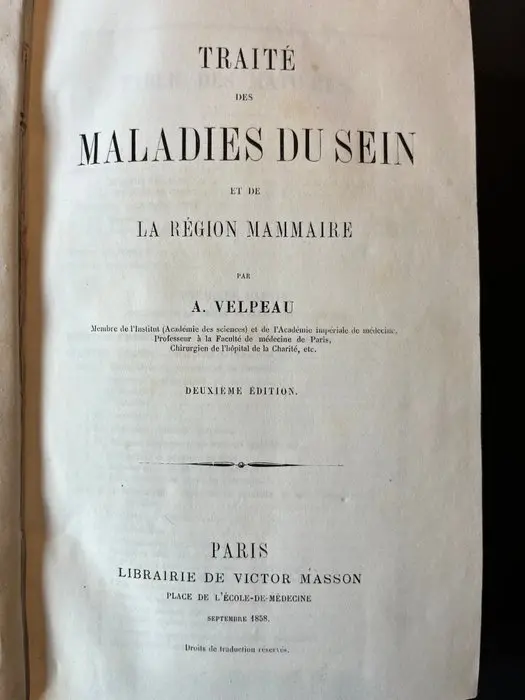 A. Velpeau - Traité des maladies du sein et de la région...
