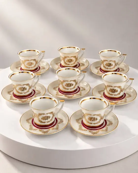 Rheinpfalz - Coffee service (16) - hard porcelain - Demitasse luxury tableware