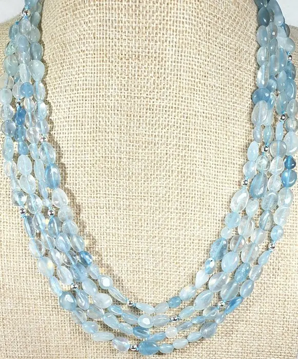 Natural Aquamarine - VERY LONG - Symbol of the Purity of...