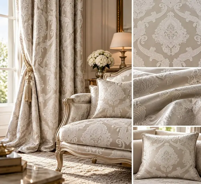 precious silk fabric San Leucio enriched by flower...