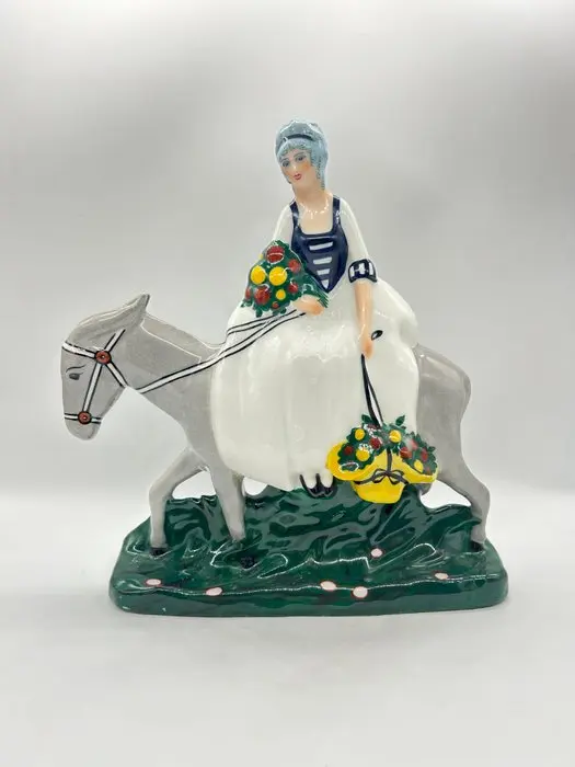 Etling Editions Paris - Figure - "Lady on a donkey" - Porcelain