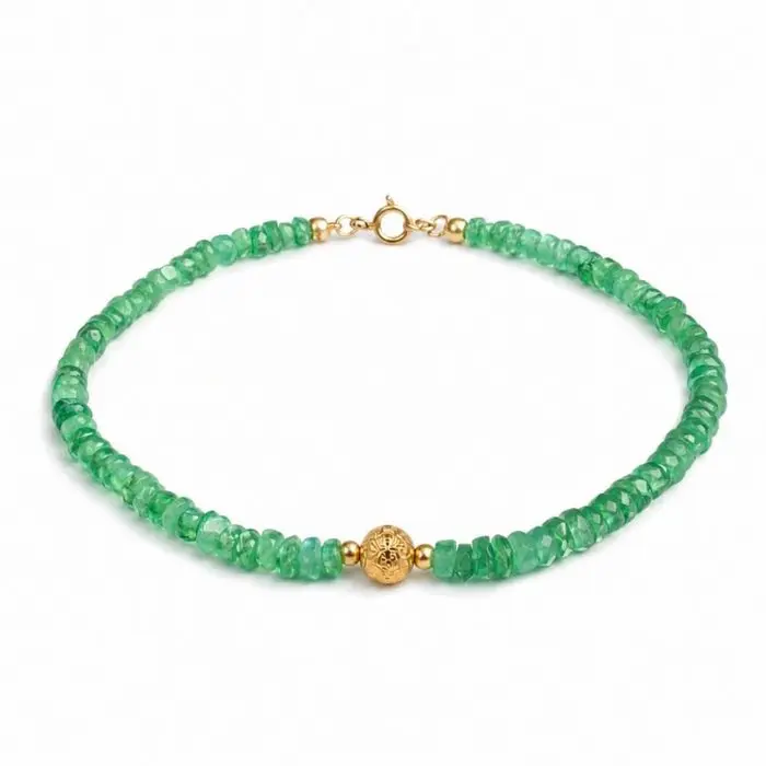No reserve price - Bracelet - 18 kt. Yellow gold Emerald